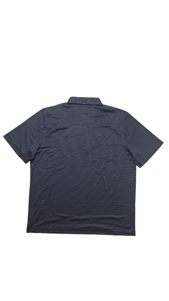 Auburn Tigers Forge Eco Fine Line Stripe Stretch Recycled Mens Polo - Auburn Logo