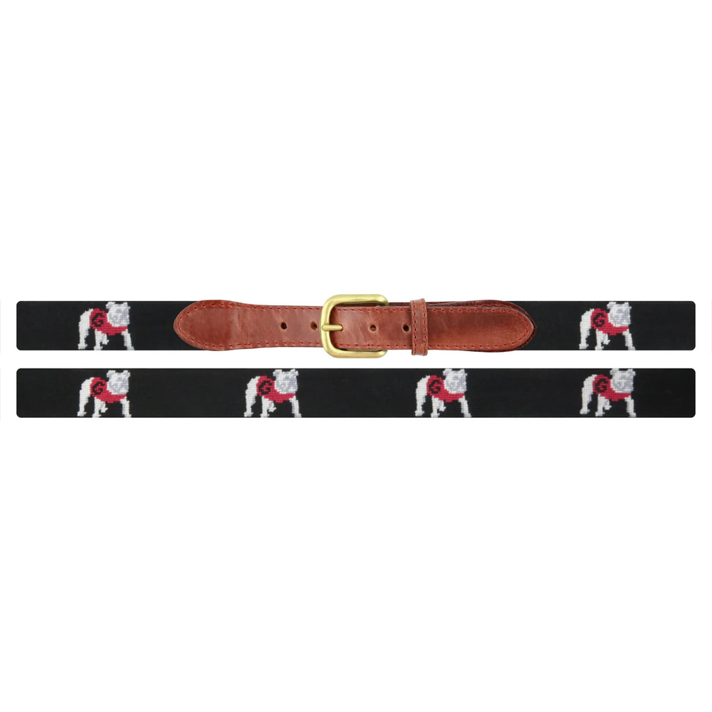 Georgia Bulldog Needlepoint Belt