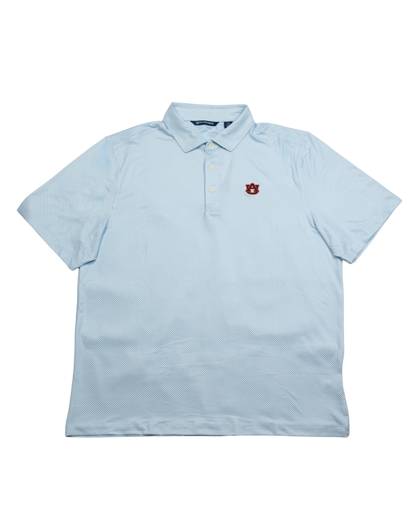 Auburn Tigers Forge Eco Fine Line Stripe Stretch Recycled Mens Polo - Auburn Logo