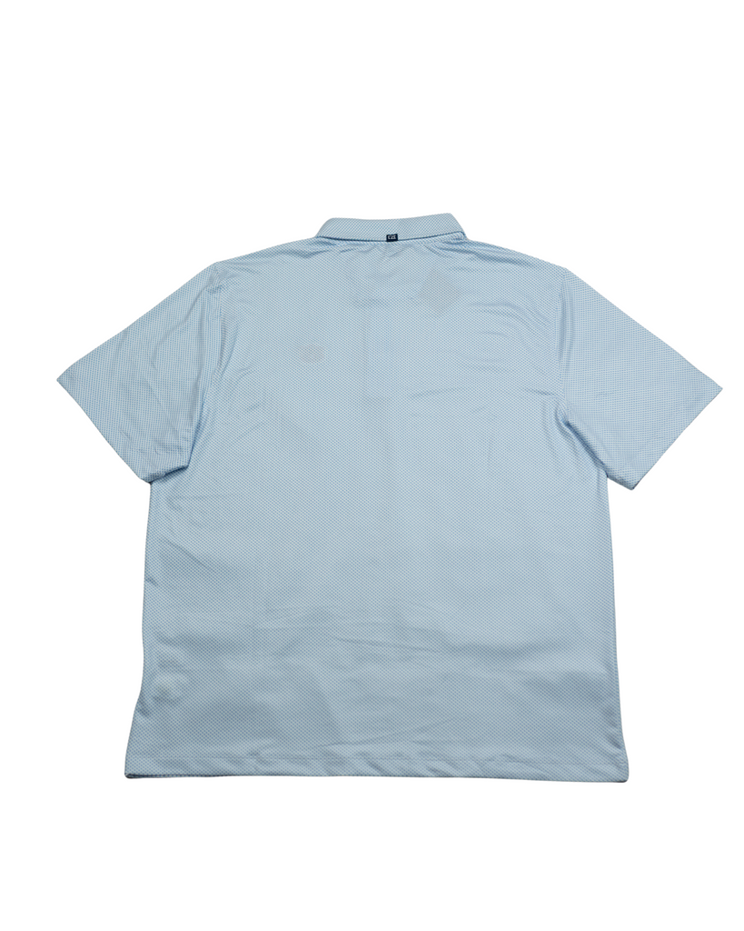 Auburn Tigers Forge Eco Fine Line Stripe Stretch Recycled Mens Polo - Auburn Logo