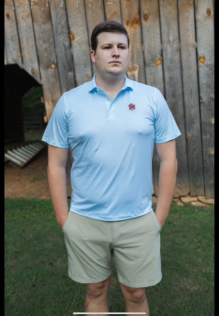Auburn Tigers Pike Eco Symmetry Print Stretch Recycled Mens Polo - Sailor Aubie Logo