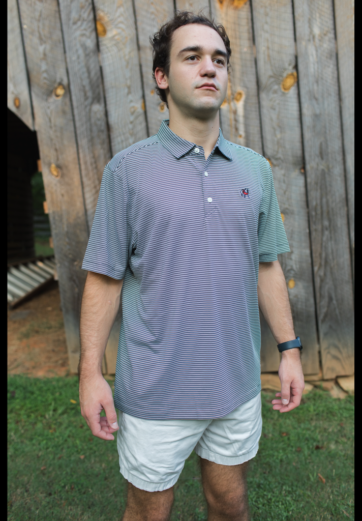 Georgia Bulldogs Forge Eco Double Stripe Stretch Recycled Mens Polo