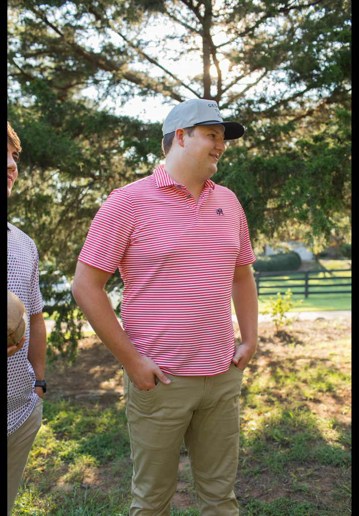 Georgia Bulldogs Virtue Eco Pique Stripe Recycled Mens Polo