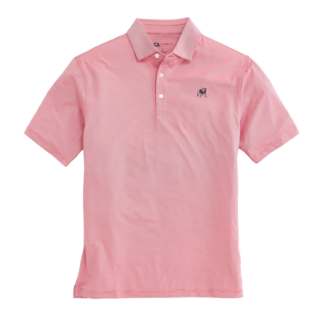 Standing Bulldog Hairline Stripe Polo