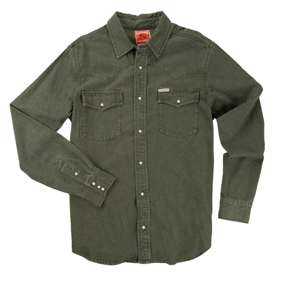 The Wyatt Pearl Snap Long Sleeve Denim Shirt