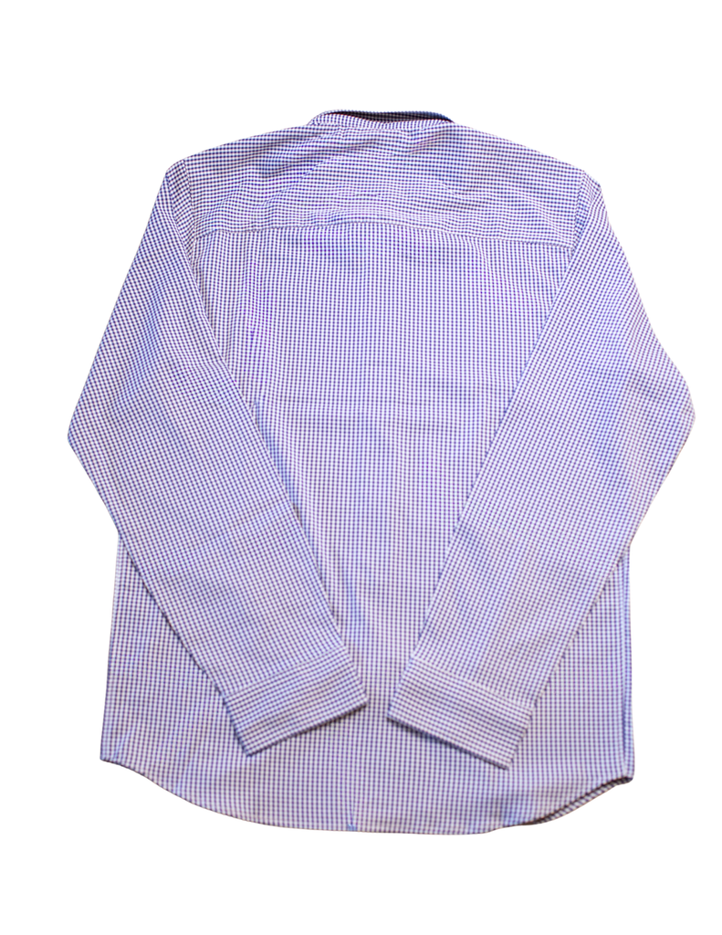 Cutter & Buck Auburn Tigers Skyline Eco Gingham Long Sleeve Dress Shirt - Auburn Logo