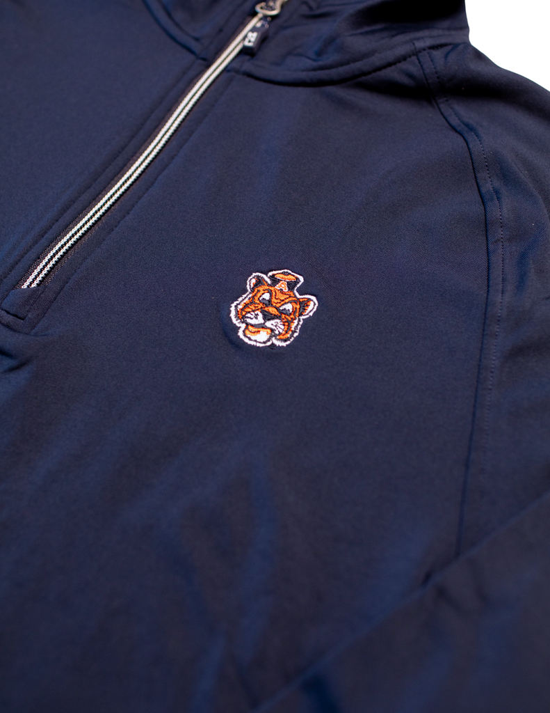 Cutter & Buck Auburn Tigers Adapt Eco Knit Quarter Zip - Sailor Aubie Logo