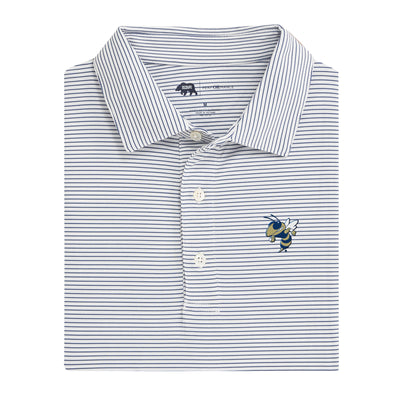 Georgia Tech Buzz Stripe Birdie Stripe Performance Polo