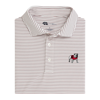 UGA Standing Bulldog Scout Stripe Performance Polo