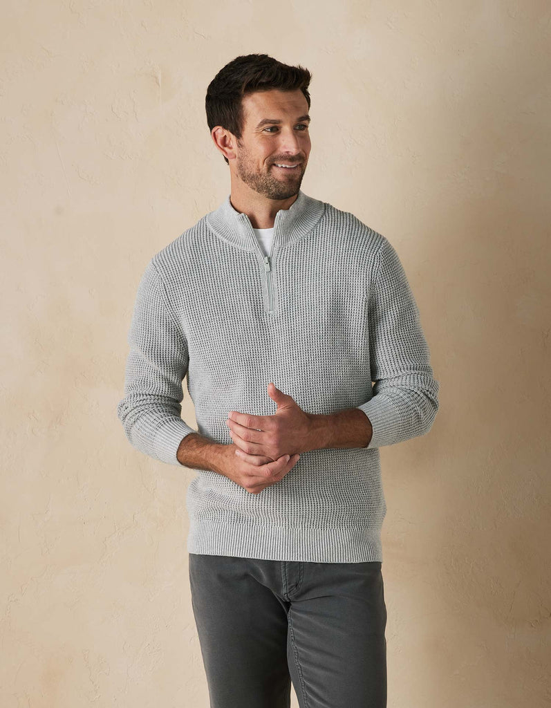 Waffle Knit Quarter Zip