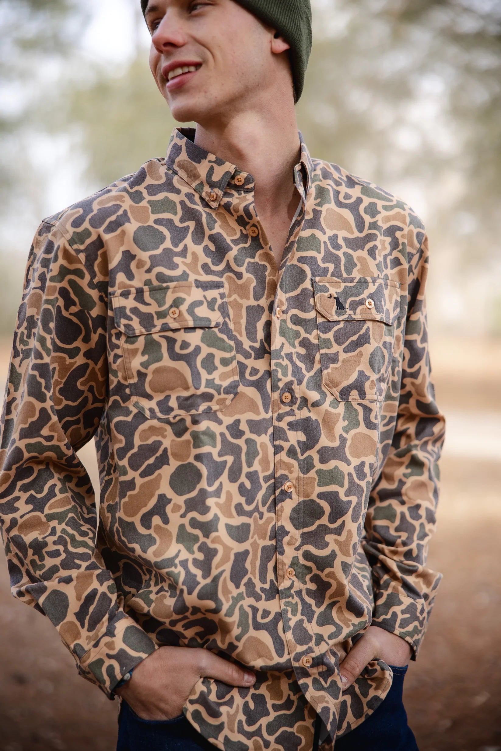 white christmas dresses Local Boy Camo Button Up Shirt Localflage Vintage M