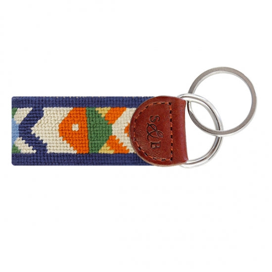 Pompano Needlepoint Key Fob