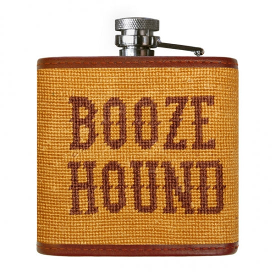 Booze Hound Needlepoint Flask