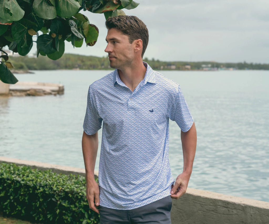 Flyline Performance Polo- Palm & Pineapples