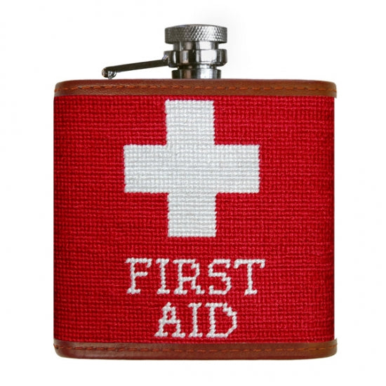 First Aid Needlepoint Flask