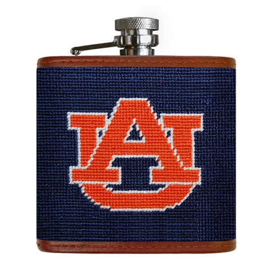 Auburn- Needlepoint Flask