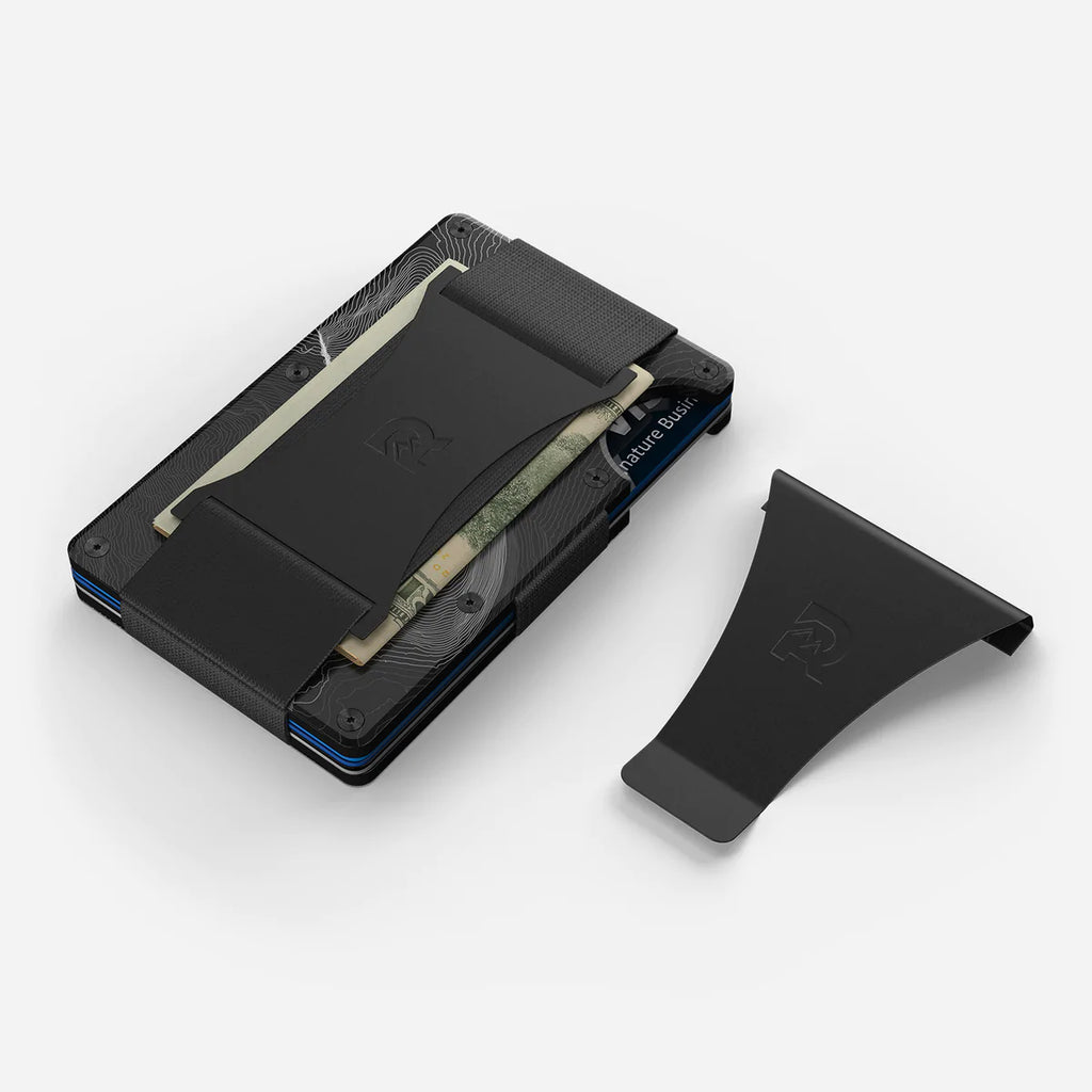 Ridge Wallet with Money Clip and Cash Strap