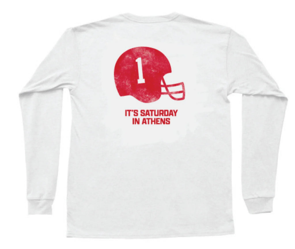 It's Saturday In Athens- Long Sleeve Pocket Tee